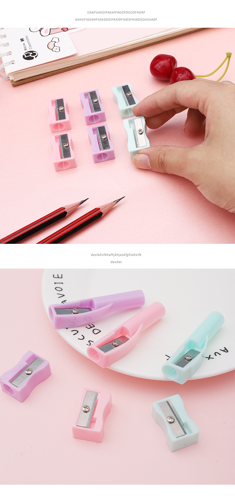 Macaron-colored manual mini pencil sharpener, colorful small single-hole pencil sharpener, plastic bucket pencil sharpener, student stationery pic 9
