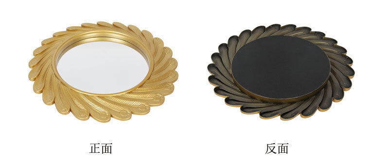 Factory direct supply of bathroom round decorative mirrors, European-style creative decorative mirrors, wall-hung mirrors, hotel decorative art mirrors pic 5