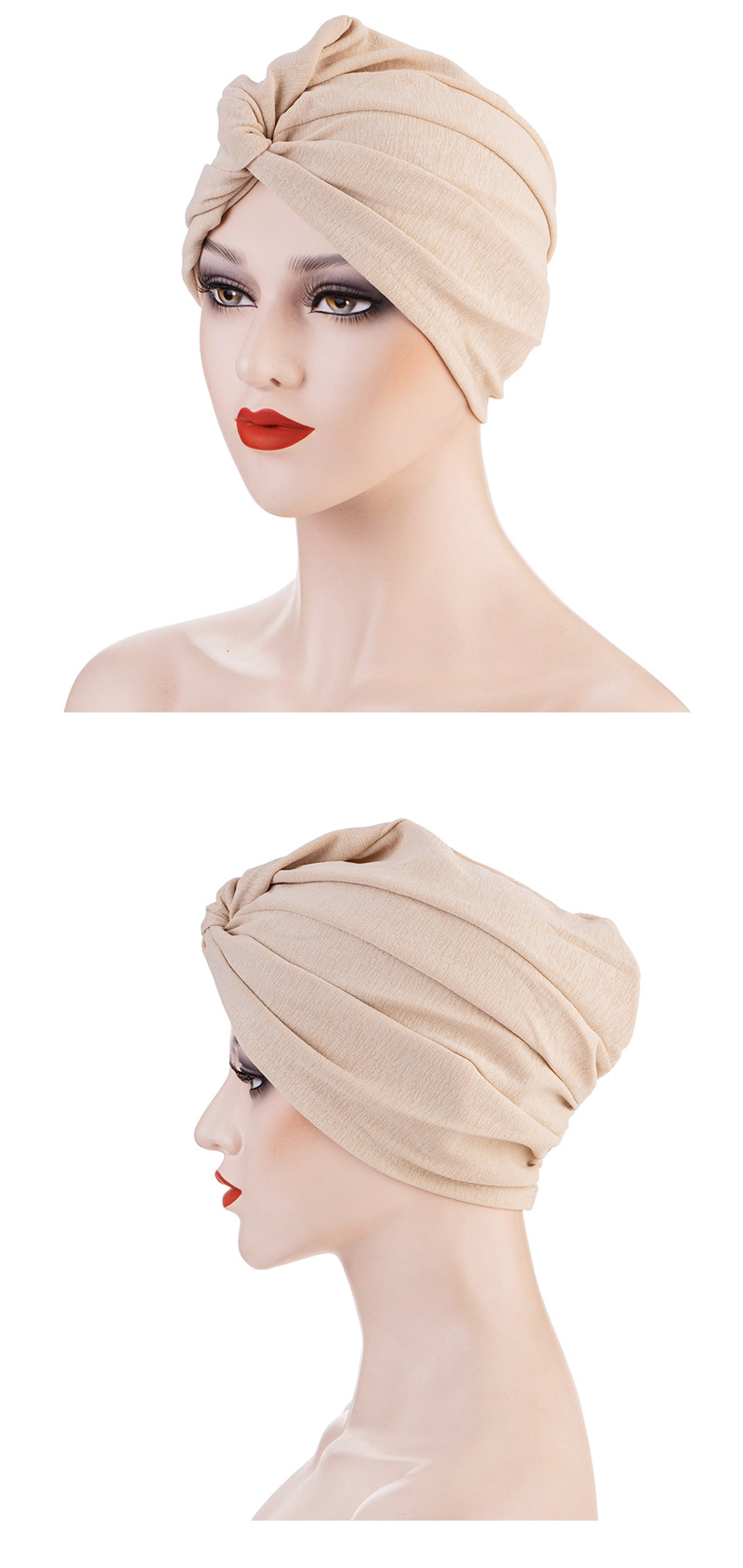 New stretch fabric forehead cross-colored base Indian headscarf and Muslim headscarf cap from Amazon in Europe and America pic 28