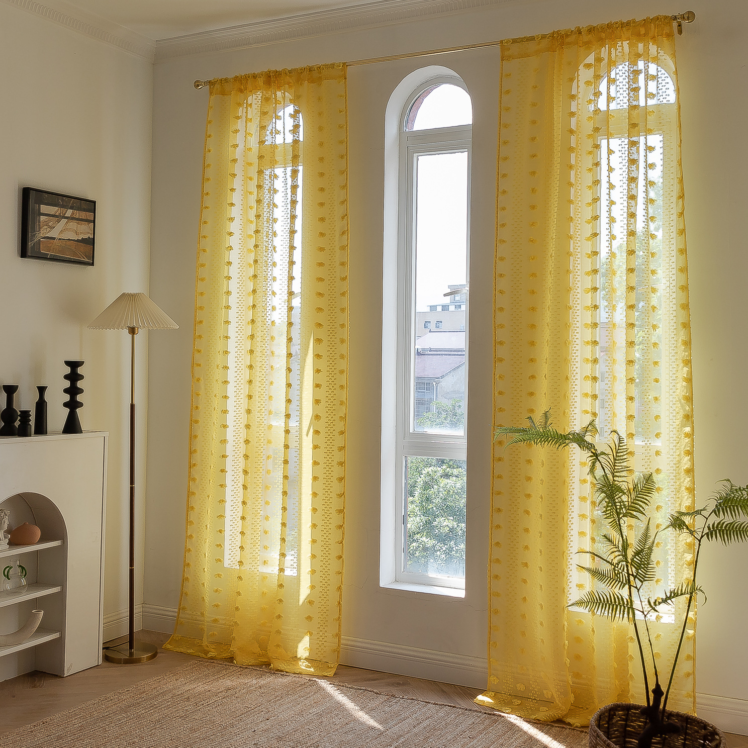 Cross-border best-selling Instagram influencer finished yellow niche light and thin window screen for living rooms and bedrooms. Manufacturer pic 54