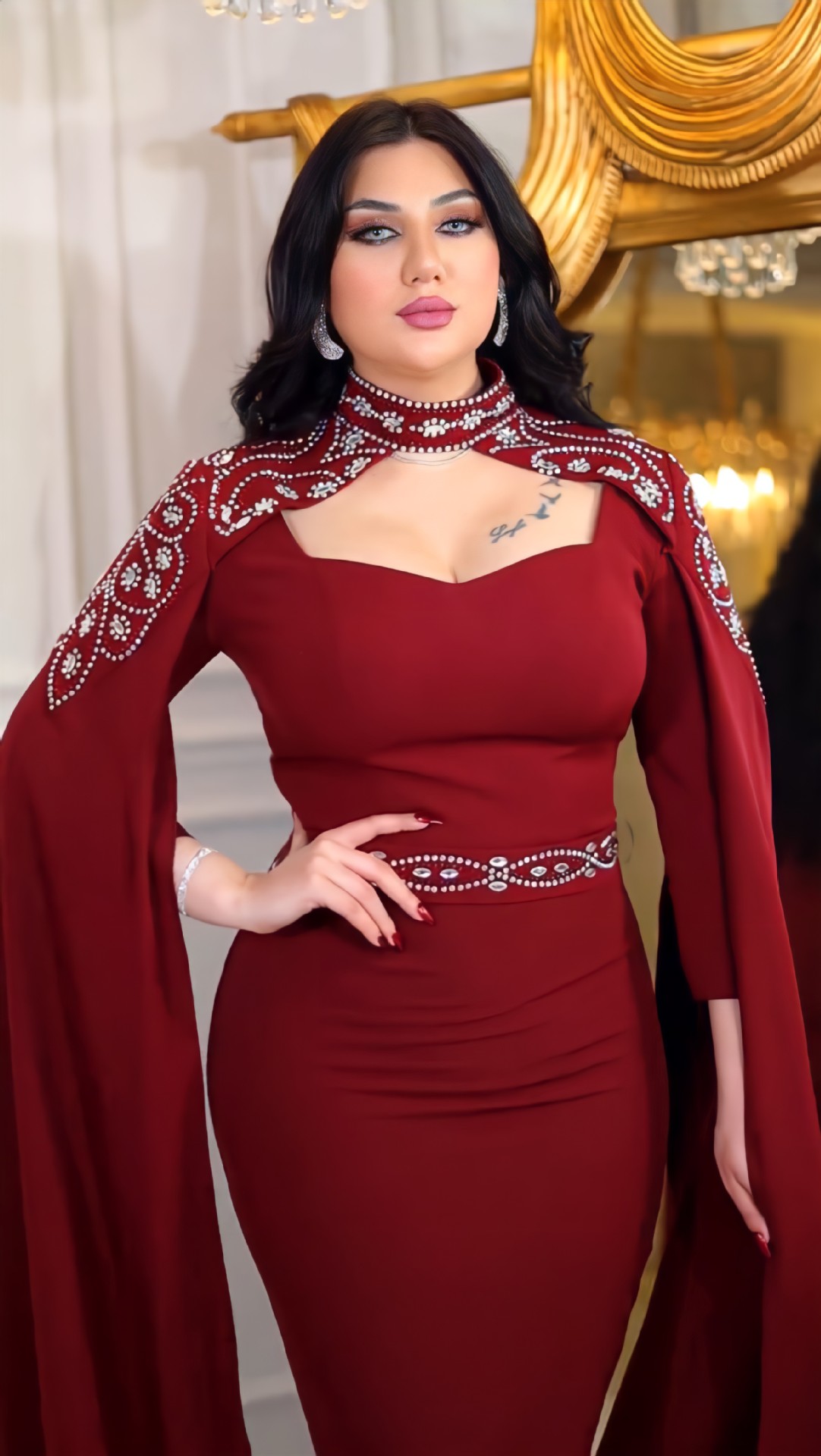 Dubai 2024 Saudi Arabian dress, cross-border Middle East Arab clothing, diamond-encrusted dress, long robe skirt pic 17