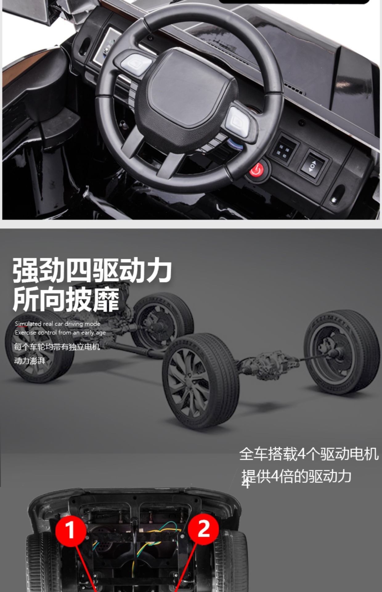 儿童电动车大g四轮可坐人宝宝遥控玩具车男女孩周岁礼物越野汽车详情10