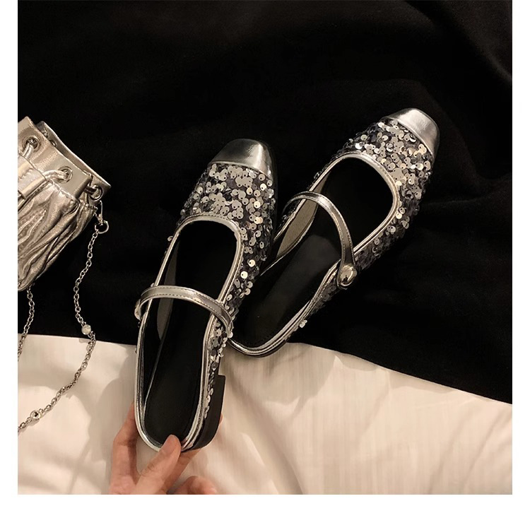 银色玛丽珍鞋亮片芭董舞鞋子真皮女鞋葡萄妈单鞋女2024春款女鞋子详情30