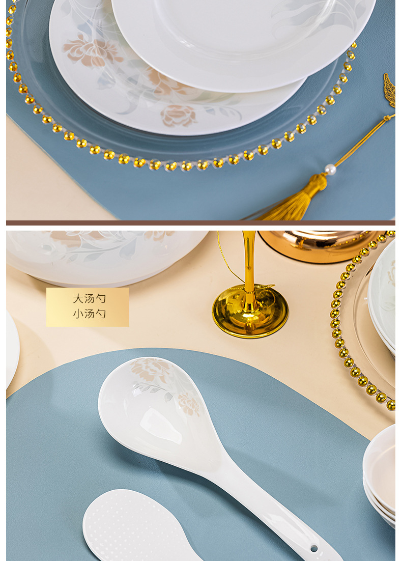 Jingdezhen tableware Set, complete gift box, simple home, light luxury, joy of moving house, beauty of the city, one-piece consignment pic 19