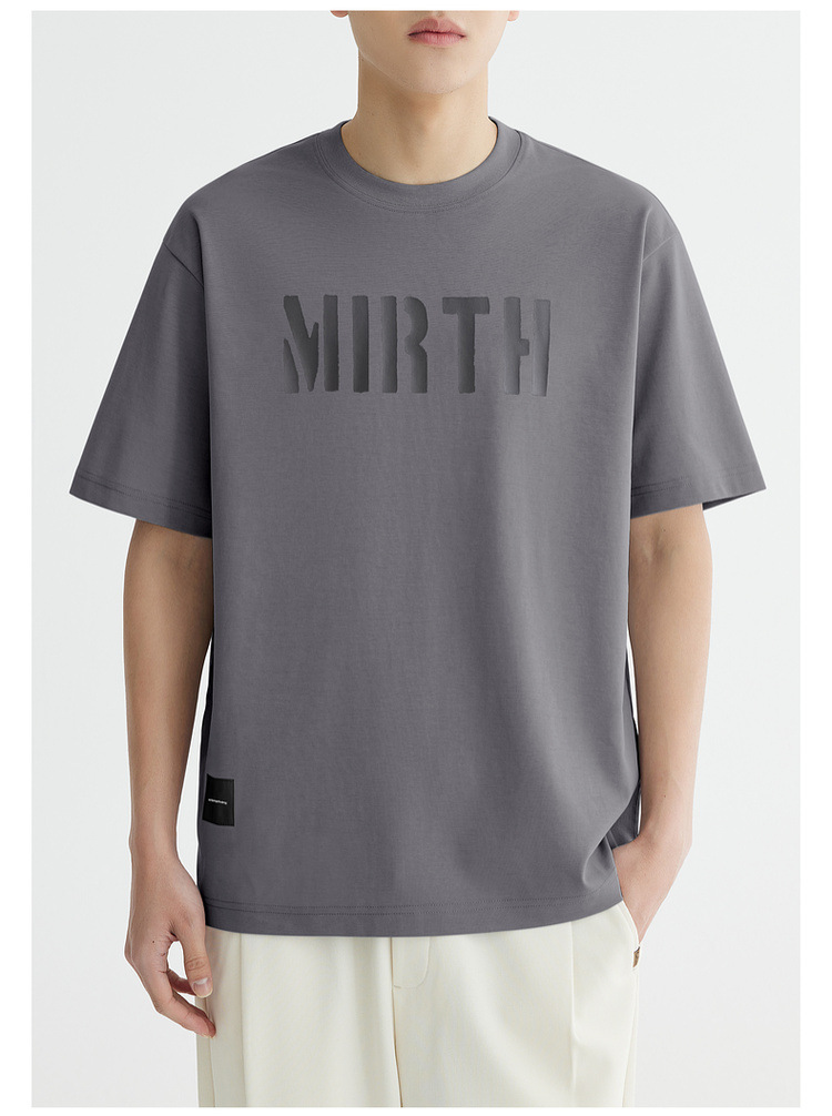 Quick-drying ice silk cotton simple letter print short-sleeved T-shirt for men 2024 summer slightly loose silk gloss half-sleeved T-shirt pic 19