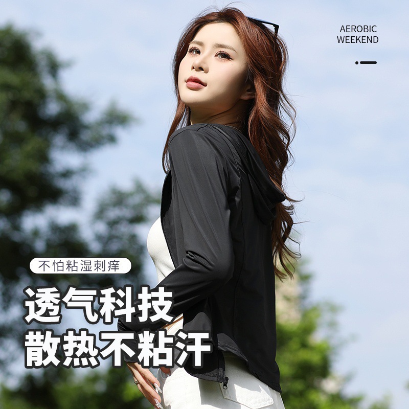 upf50+黑胶帽檐防晒衣女斗篷披肩夏季小野和子原纱型冰丝防晒服女详情11