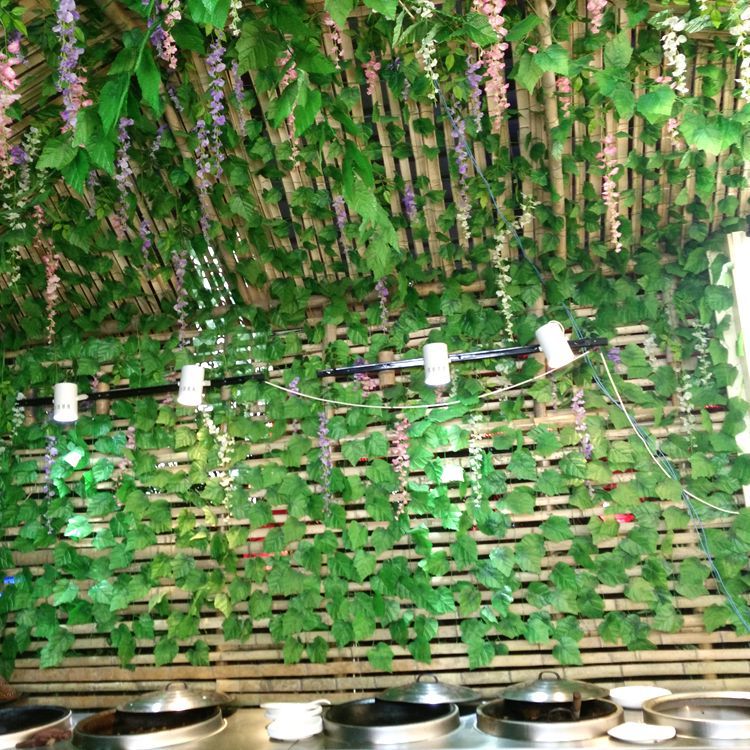 Artificial grape leaf, vine and vine decoration, artificial leaves, climbing ivy, green leaves, pipe ceiling decoration, artificial flowers, green ivy pic 11