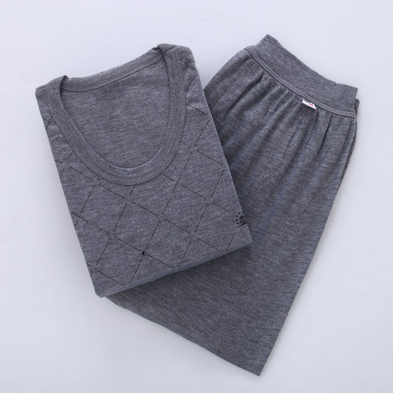 秋衣秋裤男士套装薄款打底保暖内衣线衣线裤内衣中青老年棉毛衫详情2