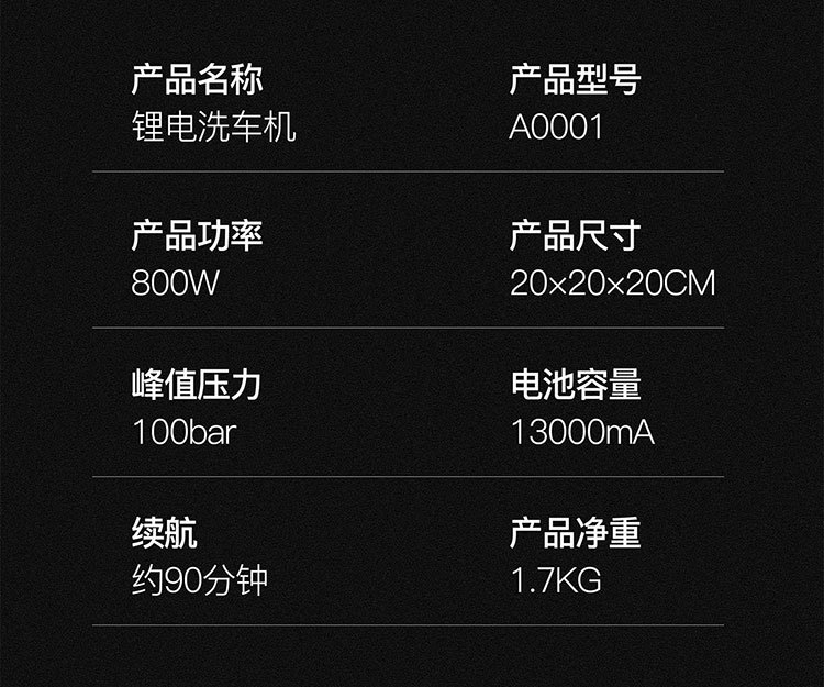 批发洗车高压水枪洗车机豪华款简易无限充电式锂电池户外家用款详情27