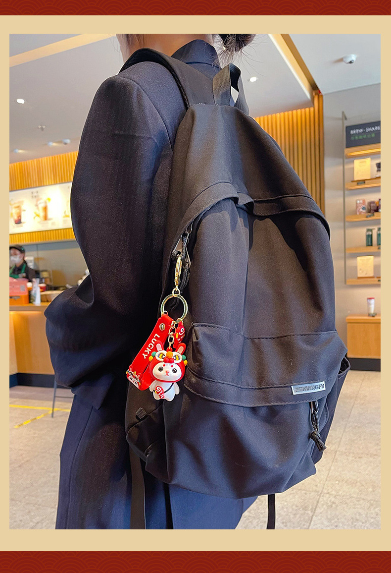 正版卡通柴犬醒狮钥匙扣女可爱精致国潮小兔子钥匙链情侣包包挂件详情14