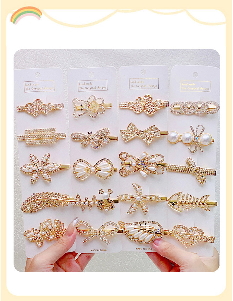 韩版珍珠水钻发夹套装气质百搭侧边夹少女发卡碎发刘海夹超仙发饰详情6