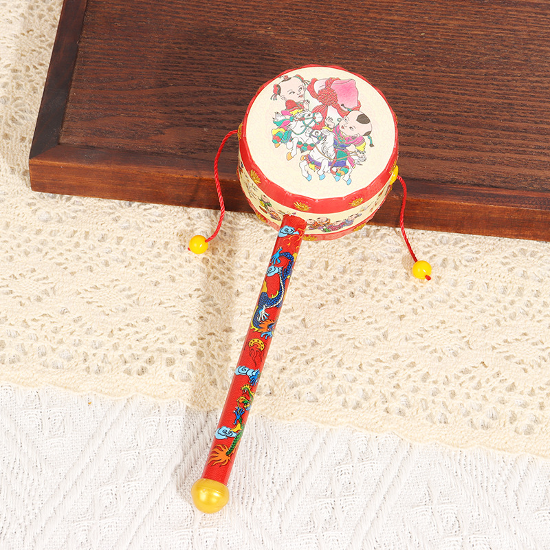 儿童乐器传统吉祥拨浪鼓抓周用品布置礼物男宝女孩抓阄玩具批发详情3