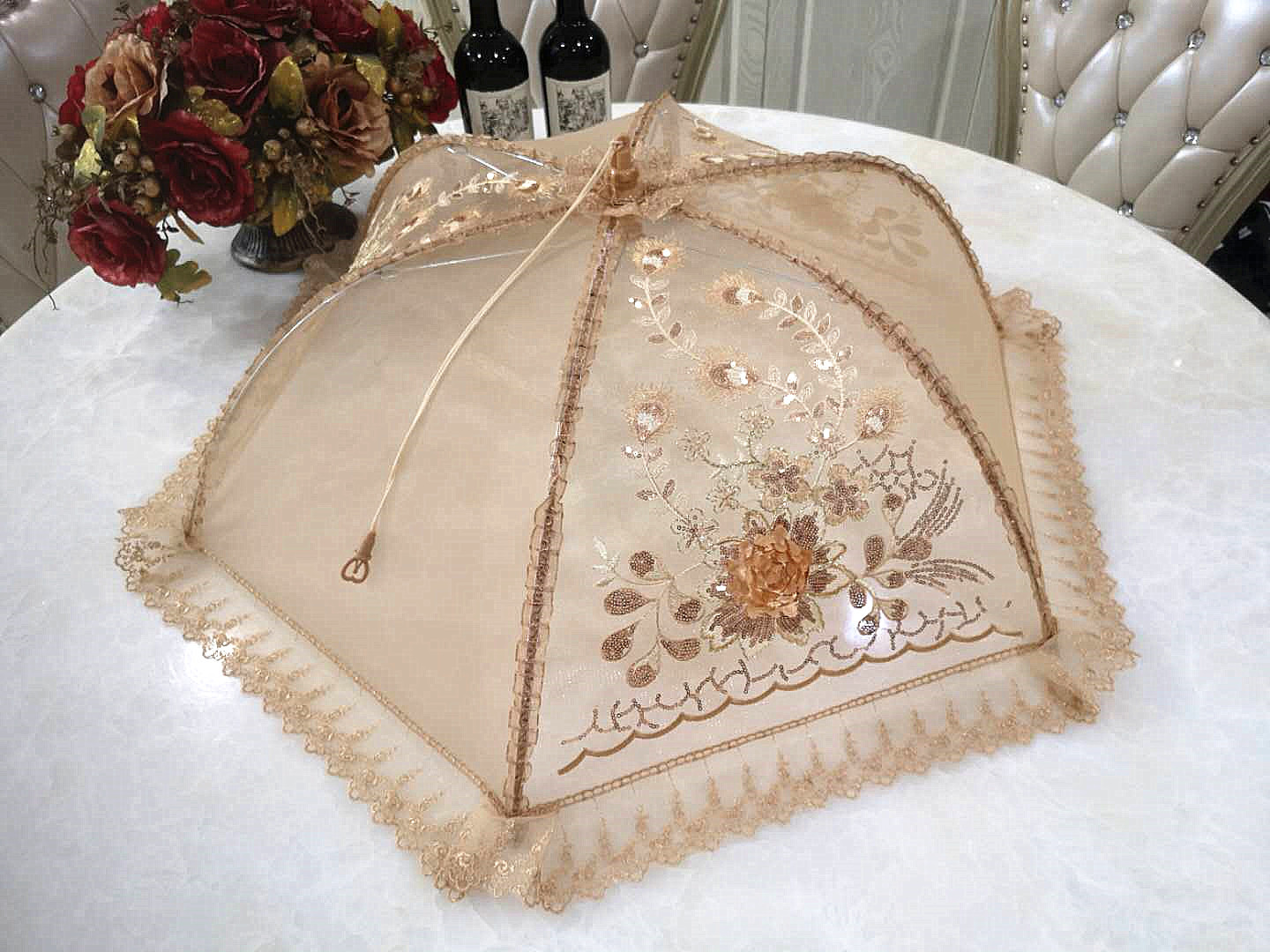 Household folding meal cover, large fly-proof cover, rice cover, leftover food dust-proof table cover, vegetable umbrella factory direct sales pic 7