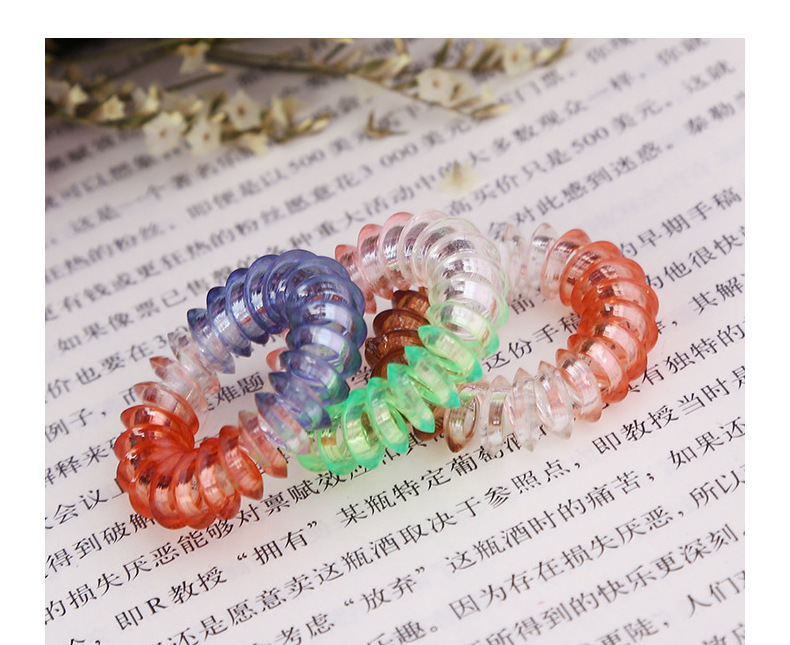 新款果冻三色电话线发圈创意弹力儿童头饰发箍头绳饰品批发外贸详情8