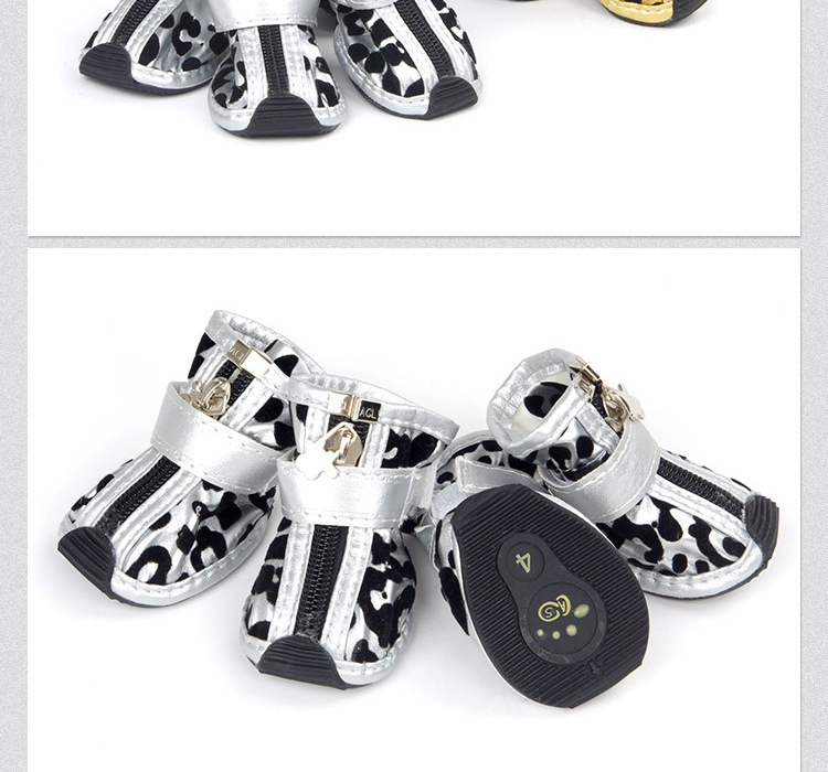 Fabricante al por mayor clásico leopardo color PU pet shoes ofertas especiales productos para mascotas suela suave antideslizante perro zapatos pic 4