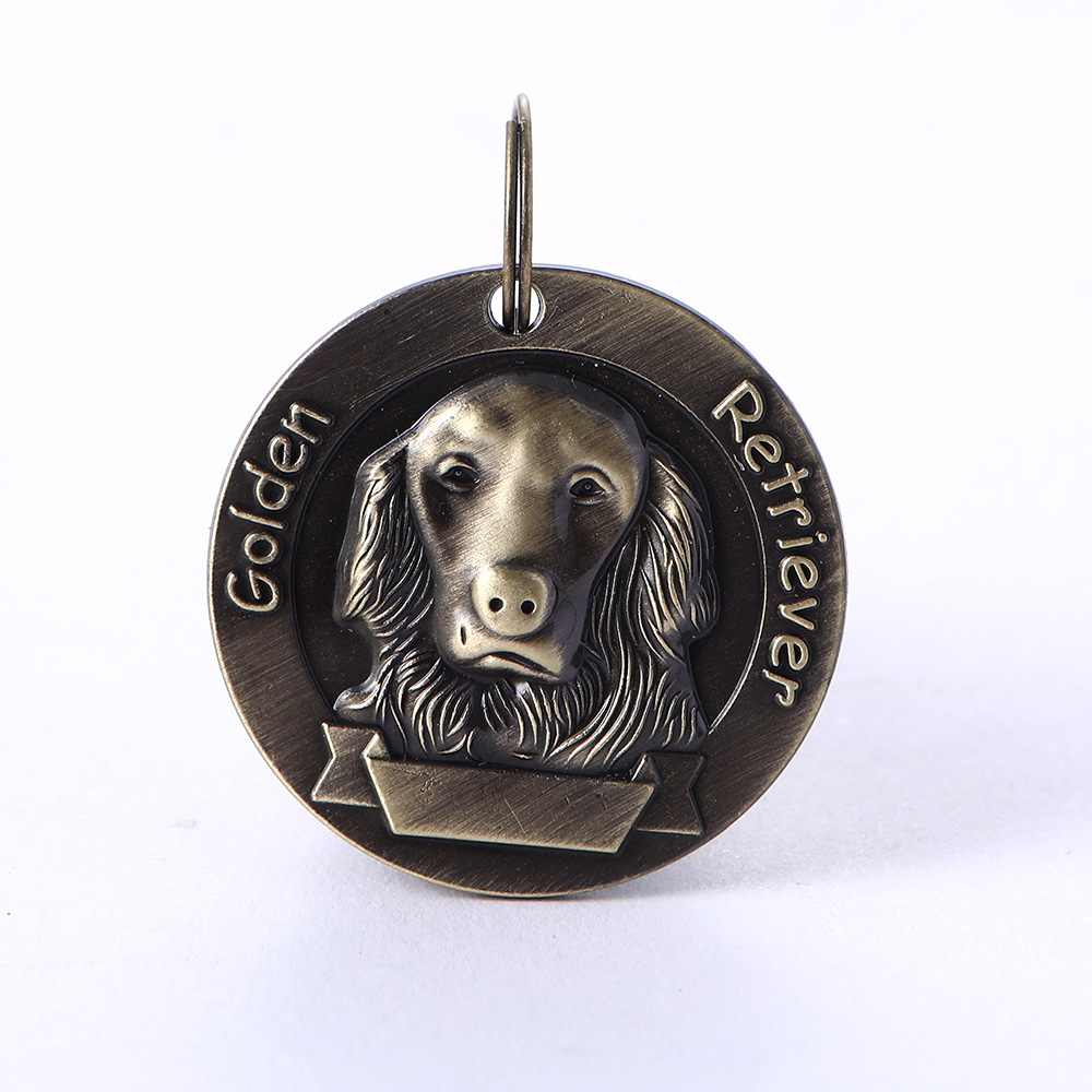 Explosivo retro bronce antiguo pet dog tag pet anti-pérdida de información de identidad procesamiento de la etiqueta grabado láser una pieza de generación pic 15