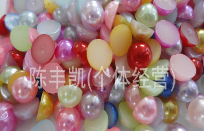 ABS imitation pearl semi-circle, silver-gray semi-circle, diy jewelry accessories, semi-circle resin accessories, semi-circle flat-bottomed pearls pic 6