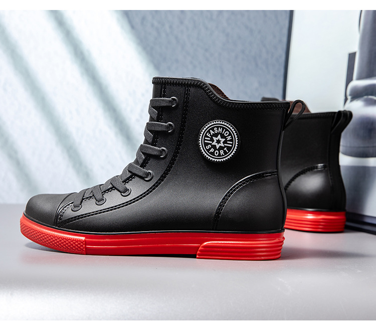 雨鞋男款中筒雨靴时尚低筒水鞋防滑防水短筒男士轻便加厚橡胶耐磨详情9