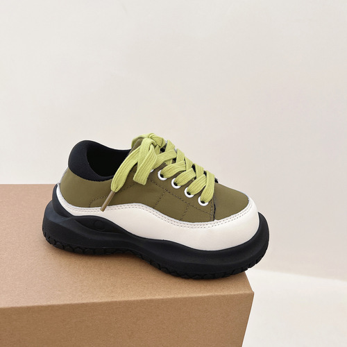 夏萌童鞋2022秋季新款男女童拼色软底板鞋儿童便捷侧魔术贴休闲鞋详情18