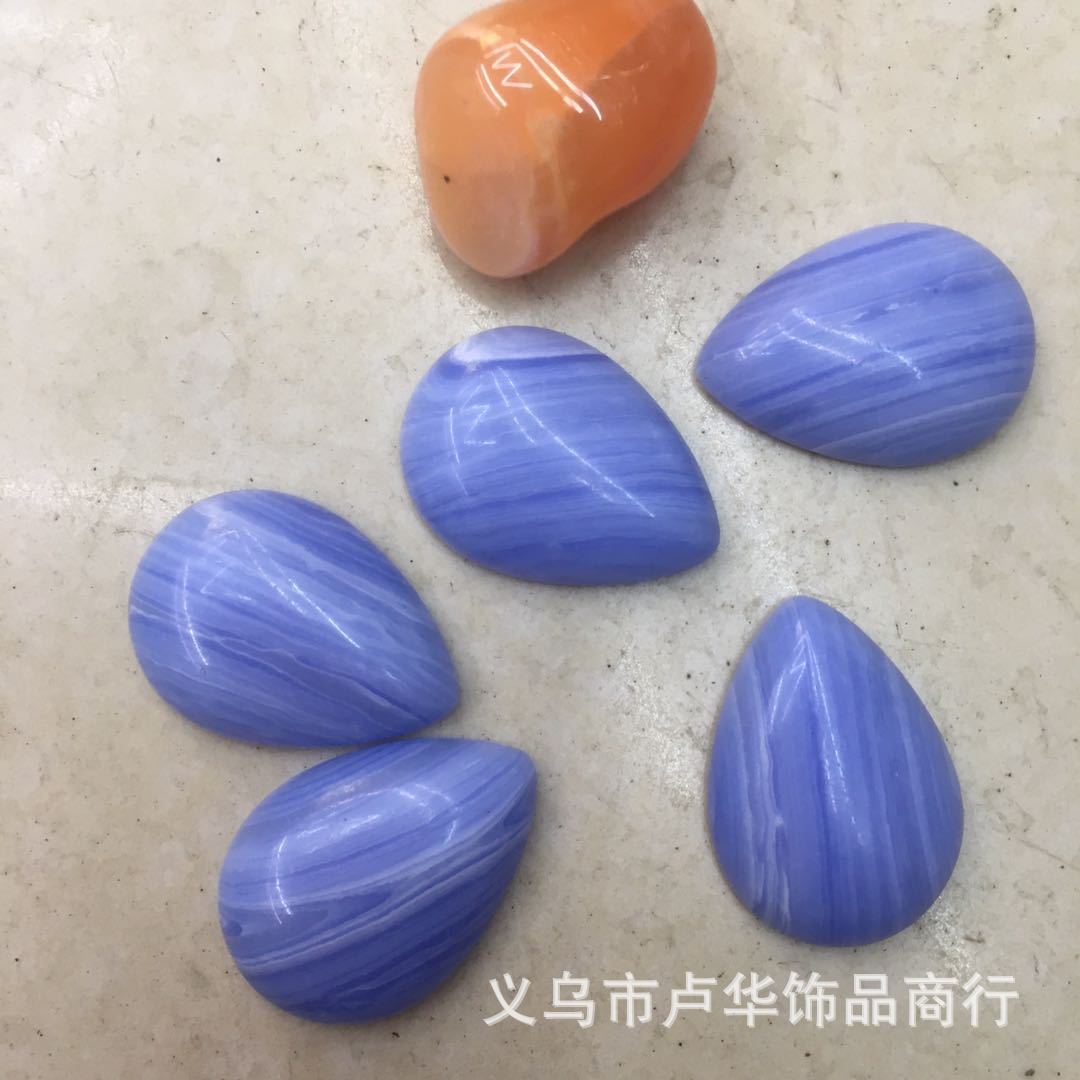 Wholesale of new purple agate loose water drop ring face, European and American fashionable agate bare stone semi-precious stone handicrafts pic 1