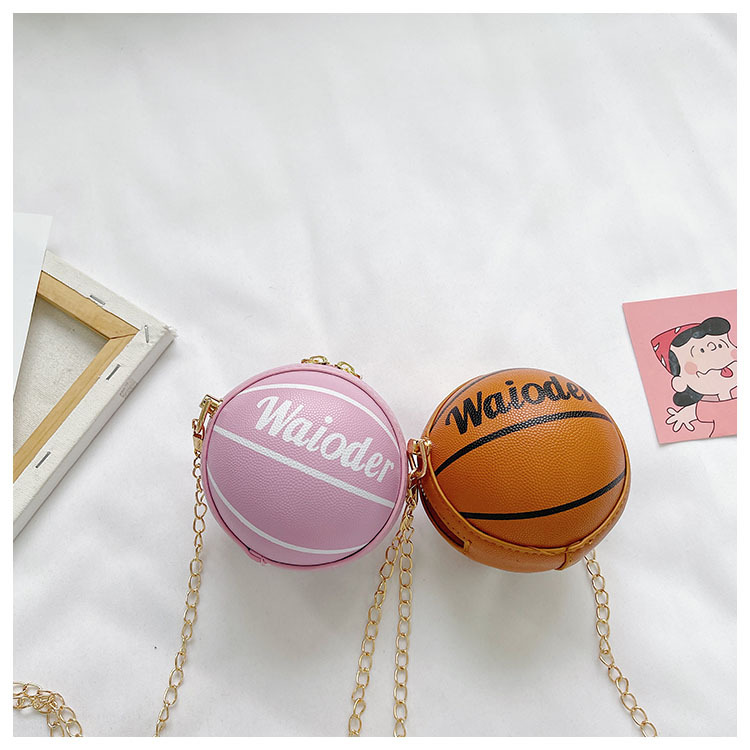 儿童包包新款蓝球零钱小包时尚女童迷你链条单肩斜挎包圆球包批发详情16