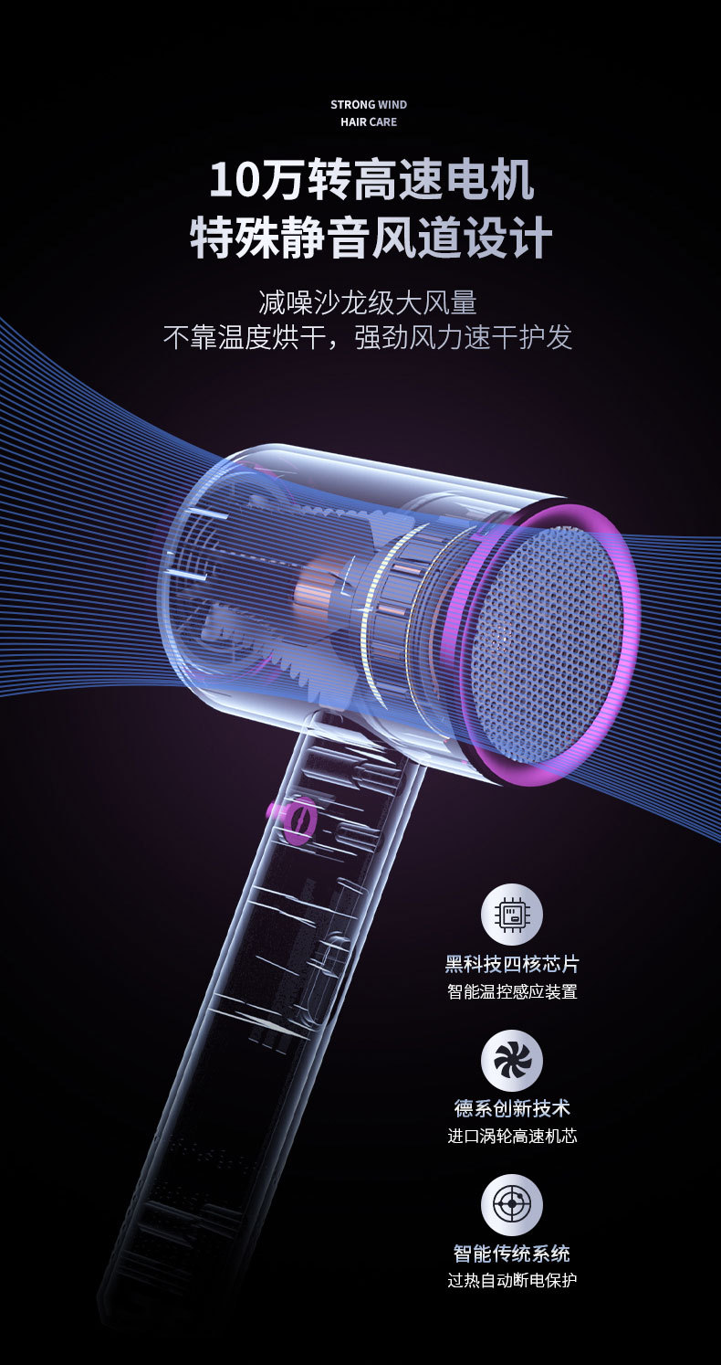 Gift hammer hair dryer, electric hair dryer, household negative ion hair care, cold and hot air, high-power hair dryer, cross-border pic 6
