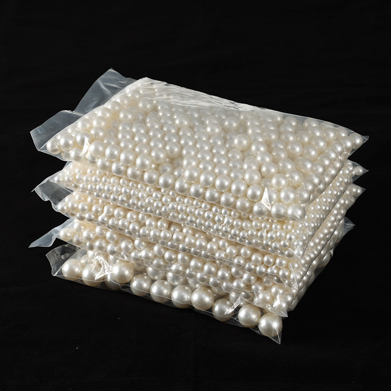 ABS imitation pearl loose beads diy accessories decoration fake pearl double-hole round beads 3-40mm wedding pearl wholesale pic 12