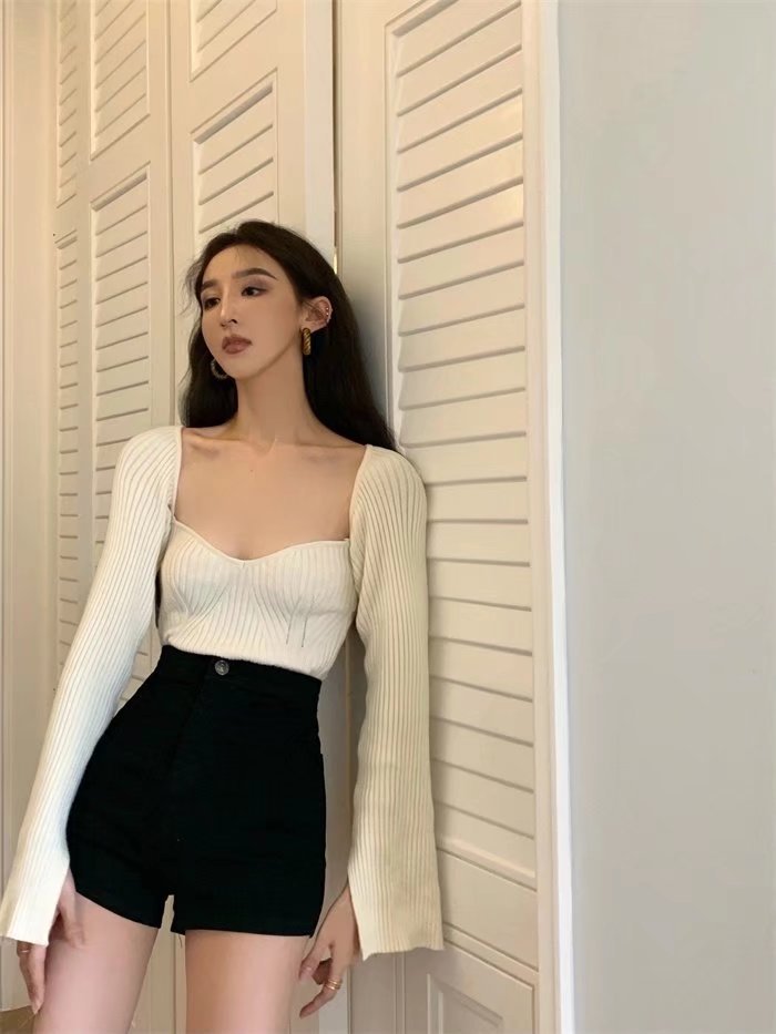 High-waisted denim shorts for women, slimming and form-fitting straight-leg pants, 2022 summer new solid color versatile casual pants pic 52