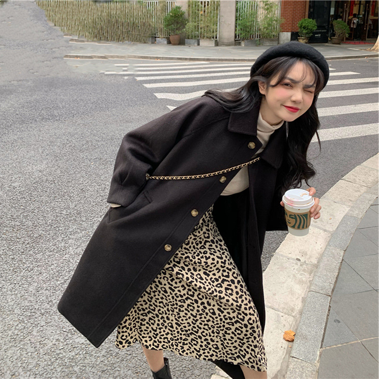 女大衣高级感2022秋冬款韩版学院风呢子风衣气质中长款毛呢外套女详情8