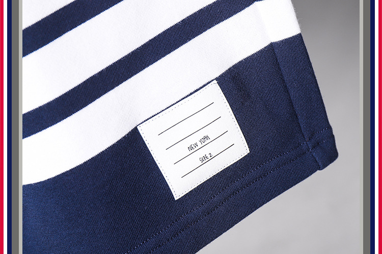 TB teñido teñido cuatro barras rayas moda hombre verano moda pantalones de algodón moda marca pantalones medios pantalones deportivos pantalones casuales hombres pic 72