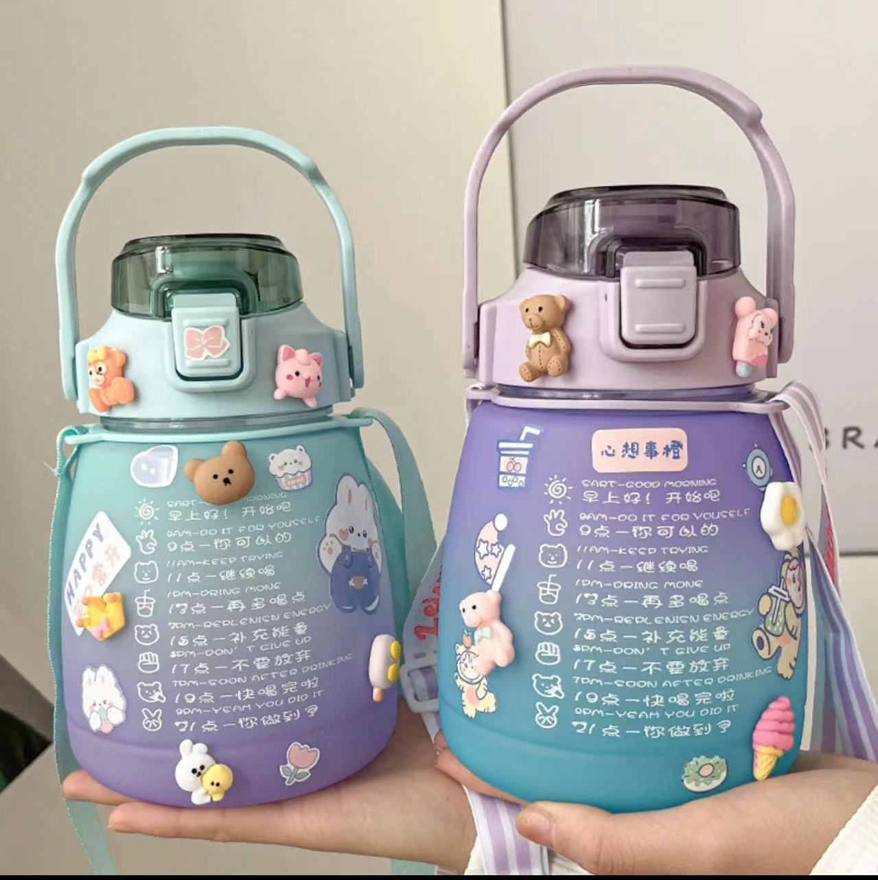 Yugui Dog transparent large-capacity plastic water cup, cute water bottle cup, portable summer student water bottle, casual cup pic 5