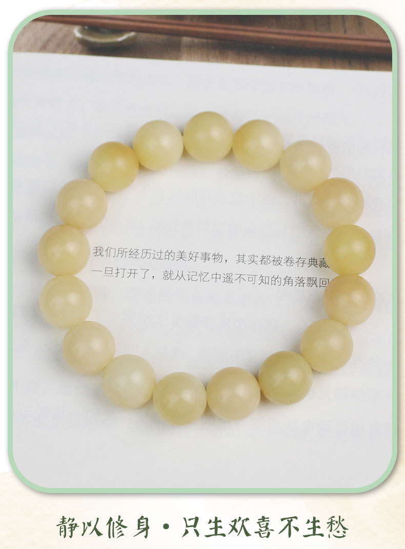 White jade Bodhi seed bracelet, weathered old seeds, golden Bodhi root, single-loop couple bracelets for men and women, decorative items, and Buddhist prayer beads pic 5