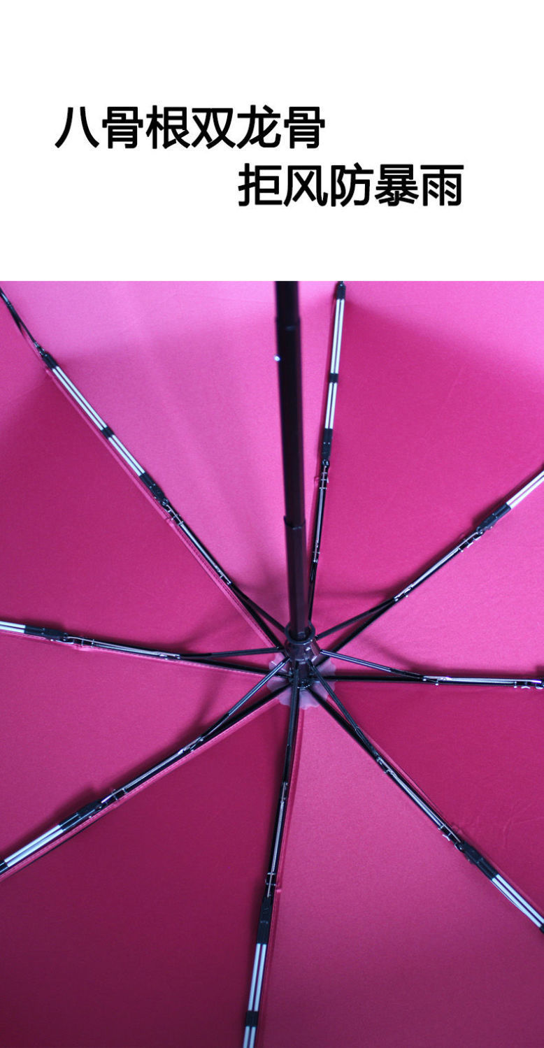 太阳伞加固双龙骨抗风暴雨伞加厚防紫外线晴雨两用四折叠遮阳伞详情11
