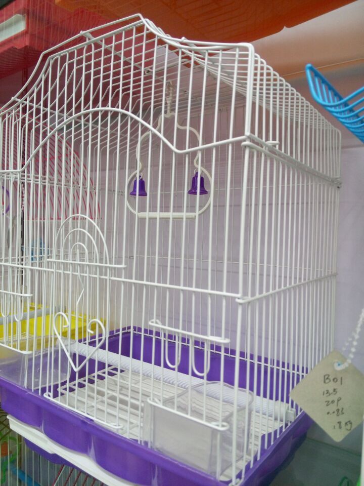 批发折叠式铁丝鸟笼 大中小号鸟笼 喷塑鸟笼 能折叠鸟笼 白色鸟笼详情10