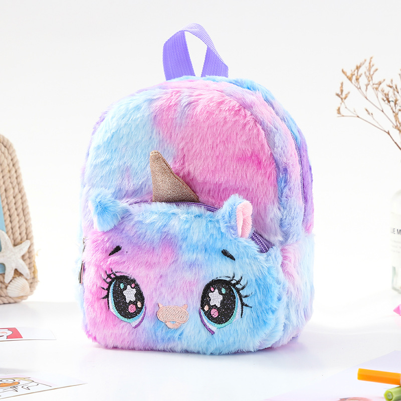 Unicorn独角兽毛绒小书包少女休闲背包双肩包可爱卡通幼儿 收纳包 pic 24