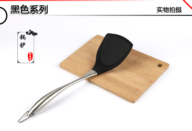 8-piece silicone kitchenware set, creative kitchen set, stainless steel high-temperature resistant spatula, non-stick pan, cross-border kitchenware pic 7