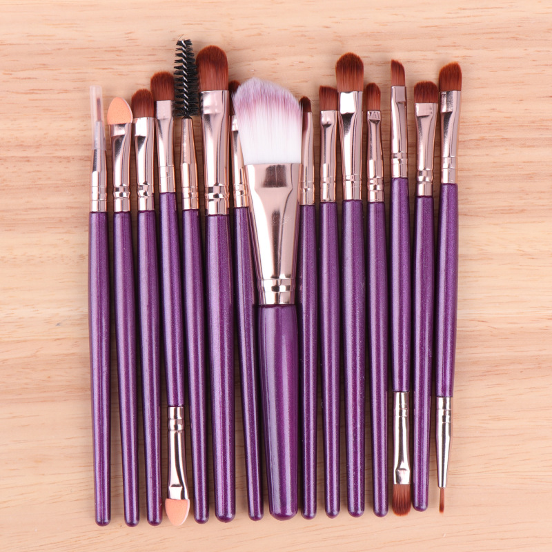 15-piece makeup brush set: eyeshadow brush, eye brush, eyebrow brush, eyelash brush, lip brush, complete set of beauty tools in stock, shanilak pic 17