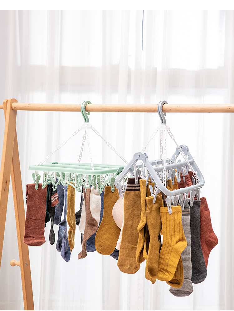 Multi-clip sock drying rack, 32-clip plastic bra drying rack, household drying rack, inner rack, baby drying rack pic 7