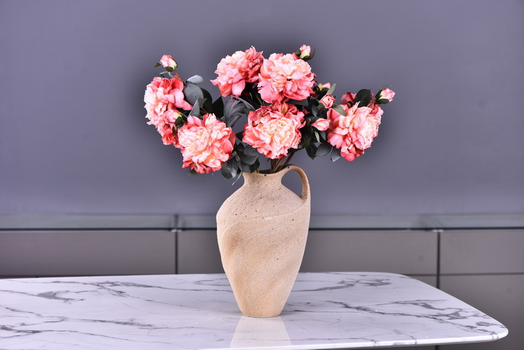 Factory direct sales of 2 simulated peonies, retro charred edge simulated peonies, soft decoration floral art for living rooms, lobbies and homestays pic 53