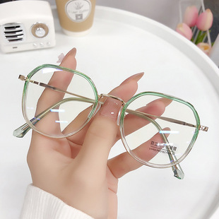 2053网红ins眼镜框韩版多边形防蓝光素颜平光镜女圆框复古眼镜架详情7