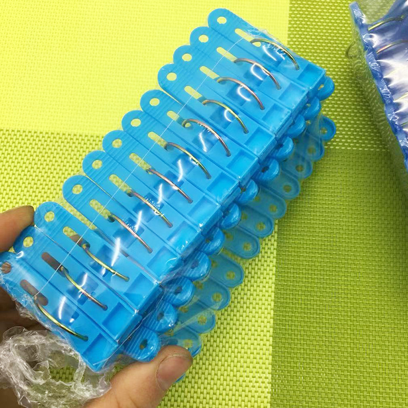 Sock drying clips, spring clips, windproof clothes drying clips, quilt drying clips, anti-slip plastic racks, 20 pieces each pic 12