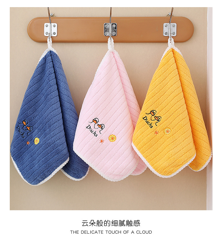 经编珊瑚绒毛巾童巾吸水素色干发毛巾柔软包边礼品毛巾可刺绣LOGO详情13