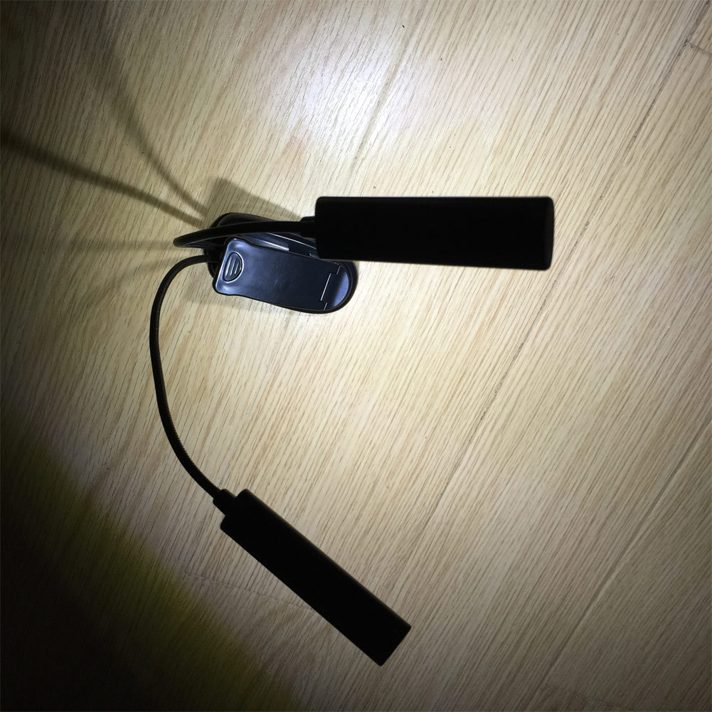 Dual-head book lamp with multi-angle adjustable battery type lighting pic 4