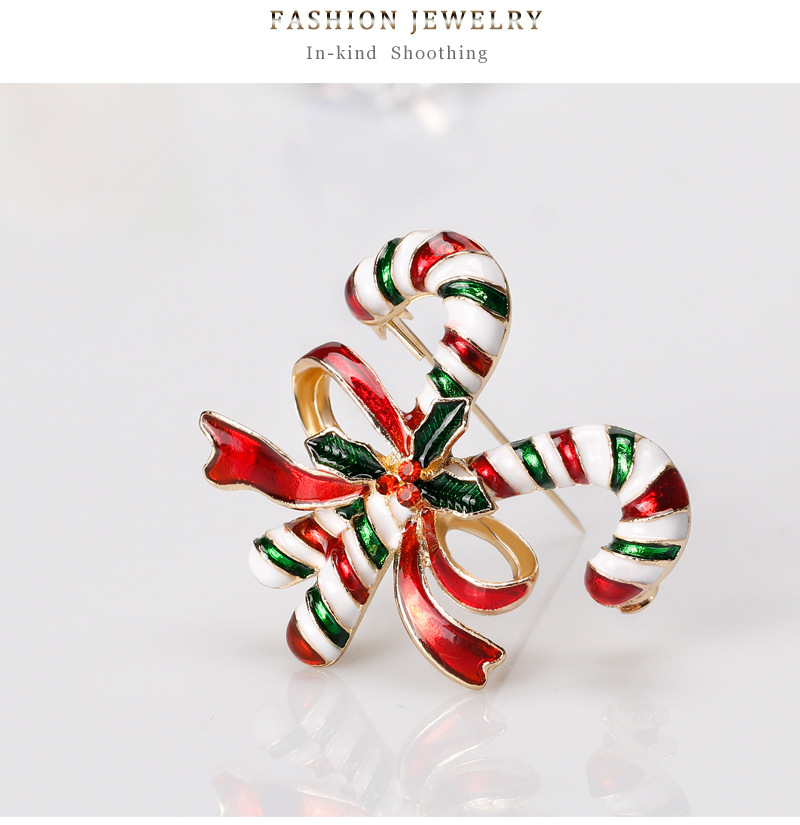 New Christmas collection brooches, fashionable and exquisite diamond-encrusted candy walking stick pins, brooches, and Danbi accessories pic 15