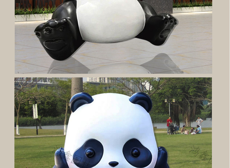 吉祥物卡通雕塑商场公园景观打卡装饰摆件玻璃钢网红熊猫滚滚雕塑详情14
