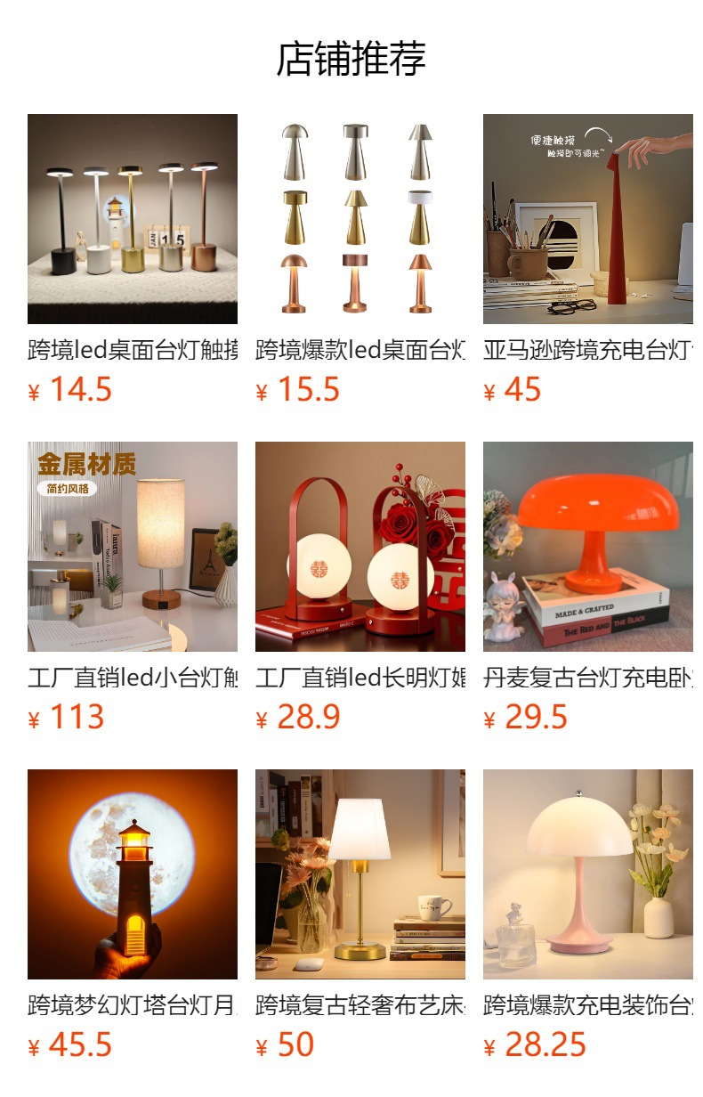 Cross-border bestseller, high-rich and handsome charging desk lamp, high-end creative bedside decoration night light, desktop ambient light pic 1
