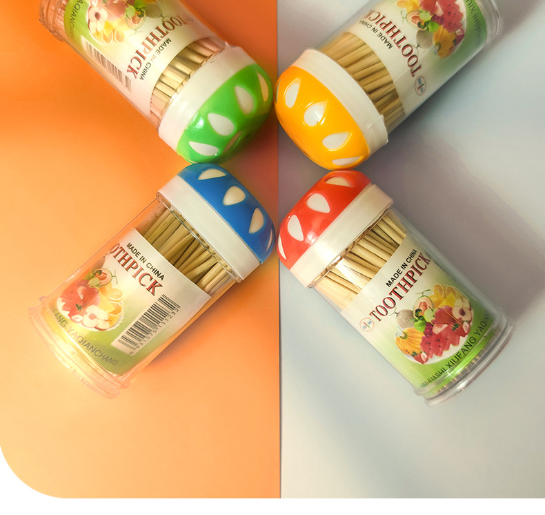 12瓶装一次性双头牙签雪花牙签筒 竹制牙签 地摊货源一元二元批发详情9