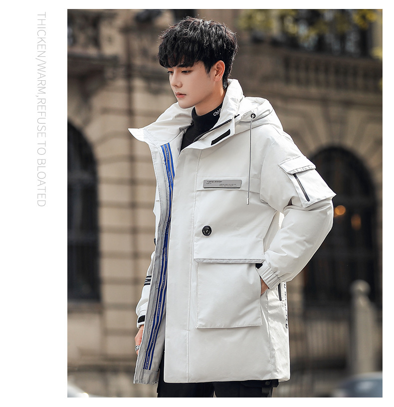 工装羽绒服男中长款2022年冬季新款男士保暖外套百搭男装潮牌上衣详情12