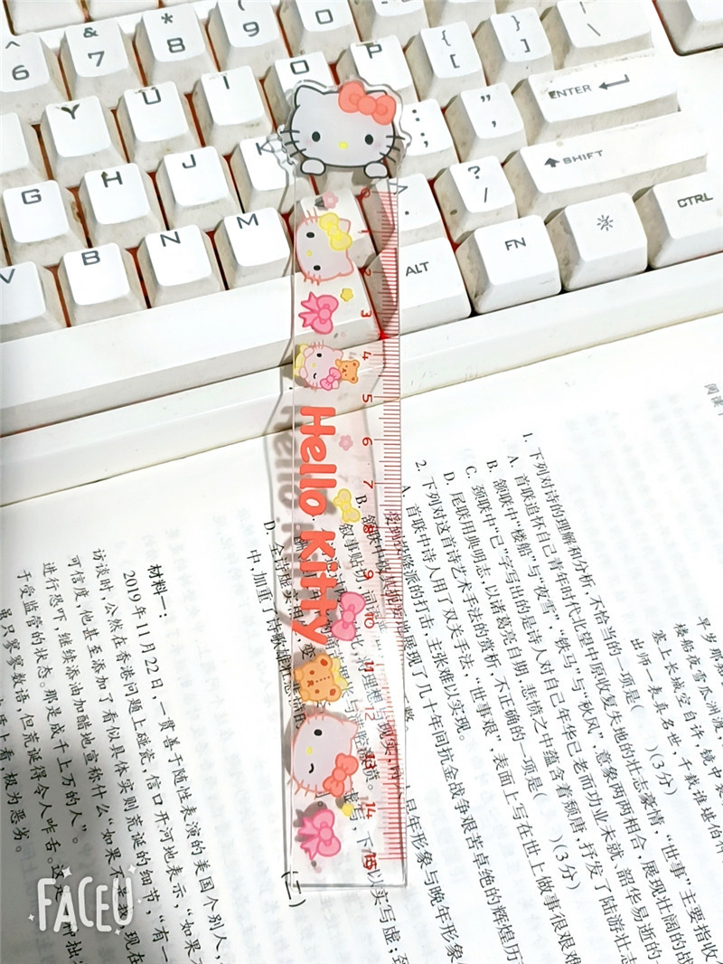 Cute and creative Sanrio cartoon pattern acrylic double-layer transparent student measuring 15CM stationery ruler pic 8