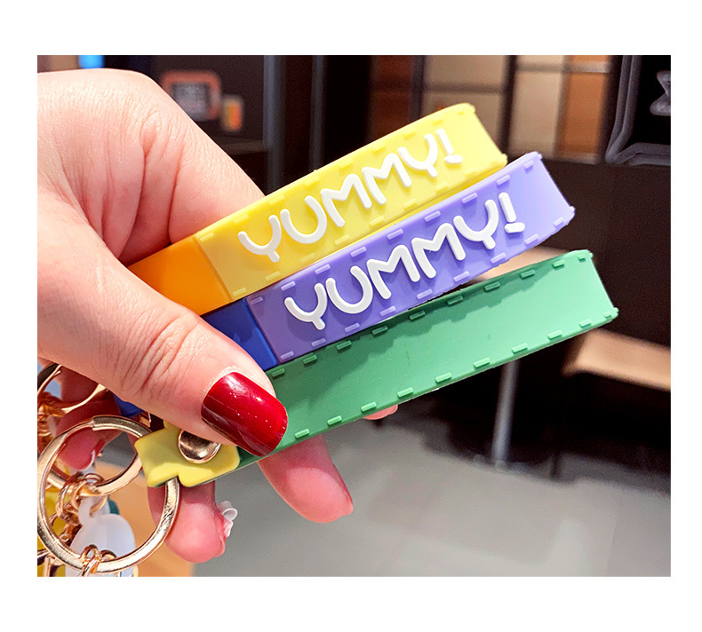 钥匙扣女可爱卡通动物水果软胶公仔汽车钥匙扣书包挂件小饰品批发详情12